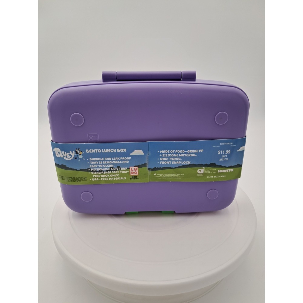 Bluey Bento Lunch Box Purple Leak Proof BPA Free Kids School Food Container NEW - Picture 2 of 8